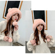 Women Knitted Fleece Pom Pom Beanie Hat
