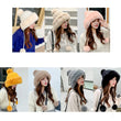 Women Knitted Fleece Pom Pom Beanie Hat