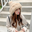 Women Knitted Fleece Pom Pom Beanie Hat