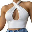 Summer Fashion Front Hollow Halter Sleeveless Crop Top