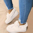 Women Bowknot Suede Faux Fur Moccasin Shoes Warm Lightweight Shoes