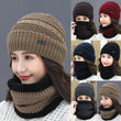 Women Fleece  Beanie Hat Scarf Set