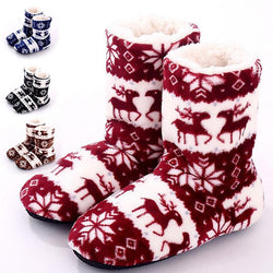 Christmas Elk Indoor Socks Winter Warm Soft Home Slippers