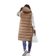 Womens Long Line Hooded Puffer Gilet Vest