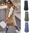Womens Long Line Hooded Puffer Gilet Vest