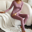2pcs Women Fashion Seamless  Underwear  Long Johns Set