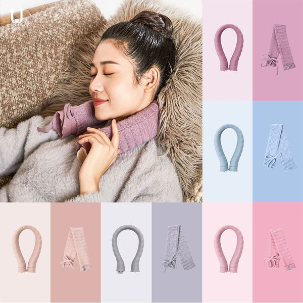 U-Shaped Hot Water Bottle with Knitted Cover Bag