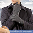 Men And Women Outdoor CyclingSuede Warm Flip-finger Gloves