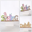Easter Wooden Ornament Rabbit Eggs Bunny Craft Table Decor