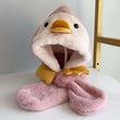 2in1 Cute Penguin Deer Design Fleece Scarf Hat