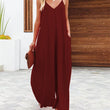 Womens Casual Sleeveless Spaghetti Straps Loose Baggy Jumpsuit