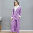 Women Men Elegant  Flannel Extra Long Thermal Bathrobe