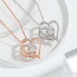 Double Heart Rhinestone Necklace