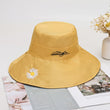 Women Embroidery Flower Wide Brim Hat