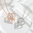 Double Heart Rhinestone Necklace