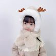 2in1 Cute Penguin Deer Design Fleece Scarf Hat