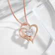 Double Heart Rhinestone Necklace