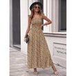 Women Sleeveless Flower Print Maxi Dress