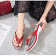 Women Wedge Soft Bottom Non Slip Beach Casual Flip Flop Slippers