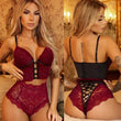 Women's Fashion Lace Lingerie Set Bralette Top and Shorts