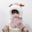 2in1 Cute Penguin Deer Design Fleece Scarf Hat