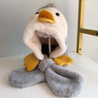 2in1 Cute Penguin Deer Design Fleece Scarf Hat