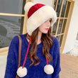 Women Knitted Fleece Pom Pom Beanie Hat