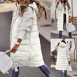 Womens Long Line Hooded Puffer Gilet Vest