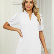Women Casual V-neck Solid Color Short Sleeves Tshirt
