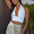 Summer Fashion Front Hollow Halter Sleeveless Crop Top