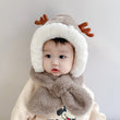 2in1 Cute Penguin Deer Design Fleece Scarf Hat
