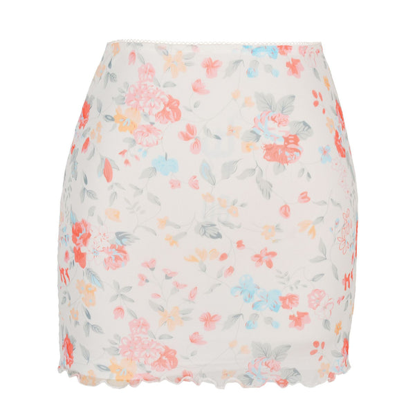 Women Summer Mesh Double Layer Mini Skirt