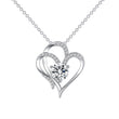 Double Heart Rhinestone Necklace