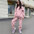 Women Solid Color Hoodies Set Tracksuit Set