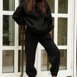 Women Solid Color Hoodies Set Tracksuit Set