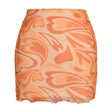Women Summer Mesh Double Layer Mini Skirt