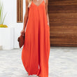 Womens Casual Sleeveless Spaghetti Straps Loose Baggy Jumpsuit