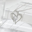Double Heart Rhinestone Necklace