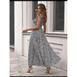 Women Sleeveless Flower Print Maxi Dress