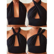 Summer Fashion Front Hollow Halter Sleeveless Crop Top