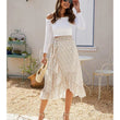 Women High Waist Boho Floral Print Wrap Midi Long Skirt
