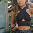 Summer Fashion Front Hollow Halter Sleeveless Crop Top