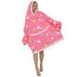 Women Kids Printing Hoodie Warm Fleece Blanket