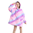 Women Kids Printing Hoodie Warm Fleece Blanket