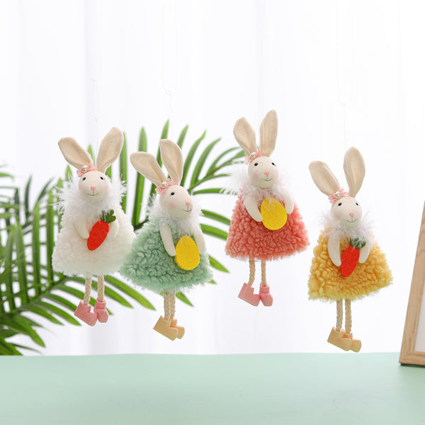 4pack Rabbit with Carrot Easter Hanging Decor