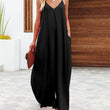 Womens Casual Sleeveless Spaghetti Straps Loose Baggy Jumpsuit