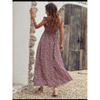 Women Sleeveless Flower Print Maxi Dress