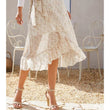 Women High Waist Boho Floral Print Wrap Midi Long Skirt