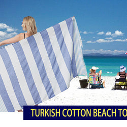 100*180cm Stripes Turkish Beach Towel with Tassel
