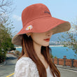 Women Embroidery Flower Wide Brim Hat